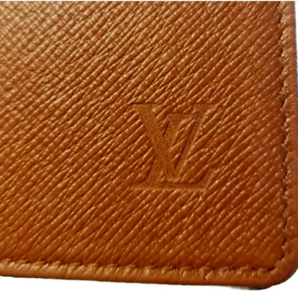 Louis Vuitton (Authentic) Brown Leather Card Holder Id Wallet Case